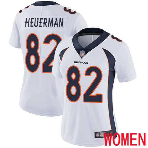 Women Denver Broncos #82 Jeff Heuerman White Vapor Untouchable Limited Player Football NFL Jersey